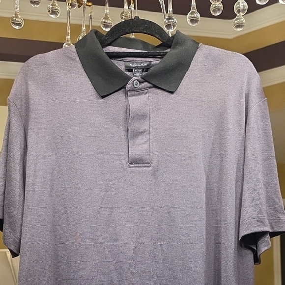 Magaschoni Lavender Polo with Charcoal Collar - Picture 3 of 9
